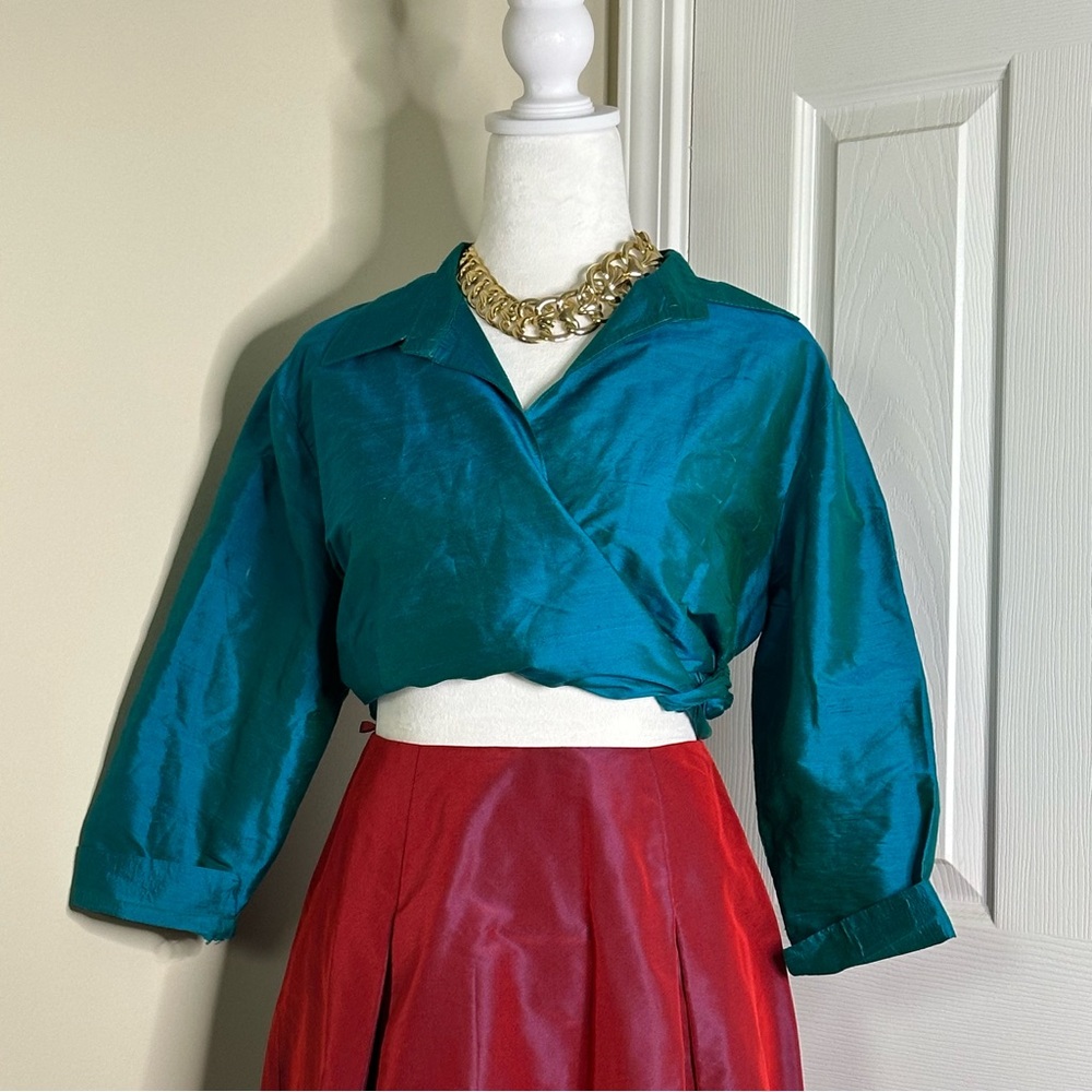 Teal metallic K.A.T.E collection tie top size medium